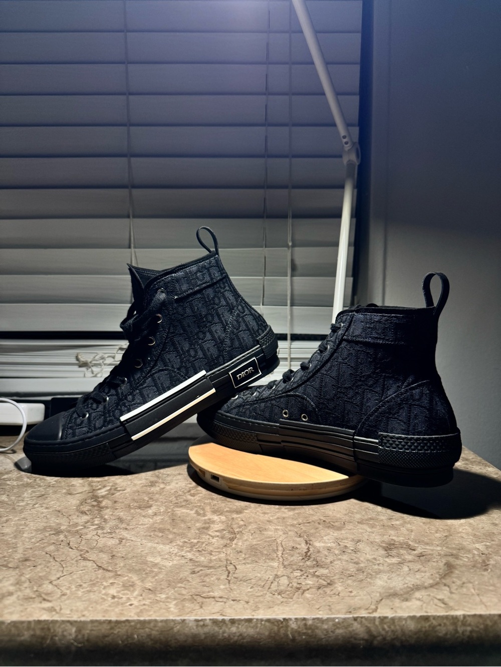 Dior Men’s Black High-Top Jacquard Sneakers